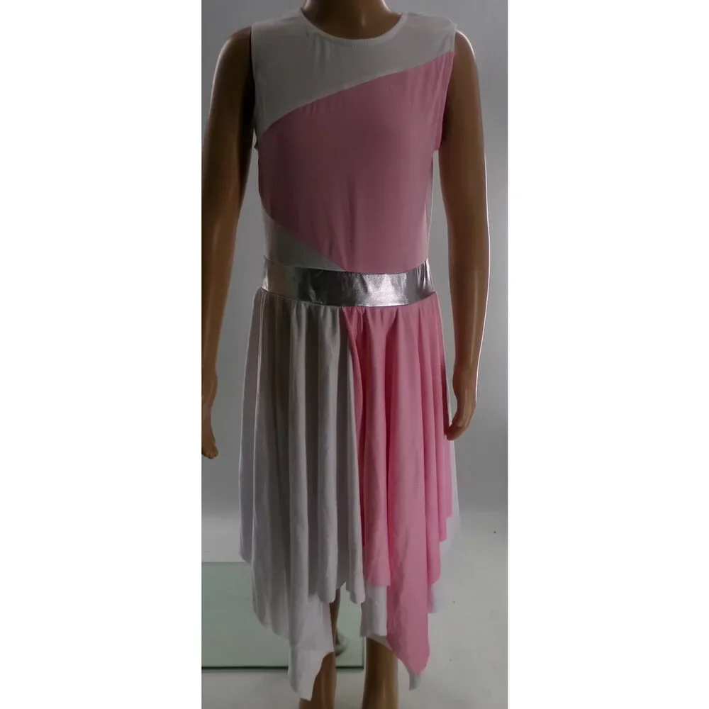 Pre-Owned Dance Costume Medium Child Pink iefiel Lyrical Ballet Contemporary Dr